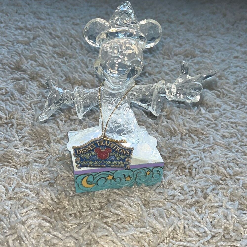 Disney Traditions Jim Shore Ice Bright Sorcerer Mickey Illuminated Figure Works